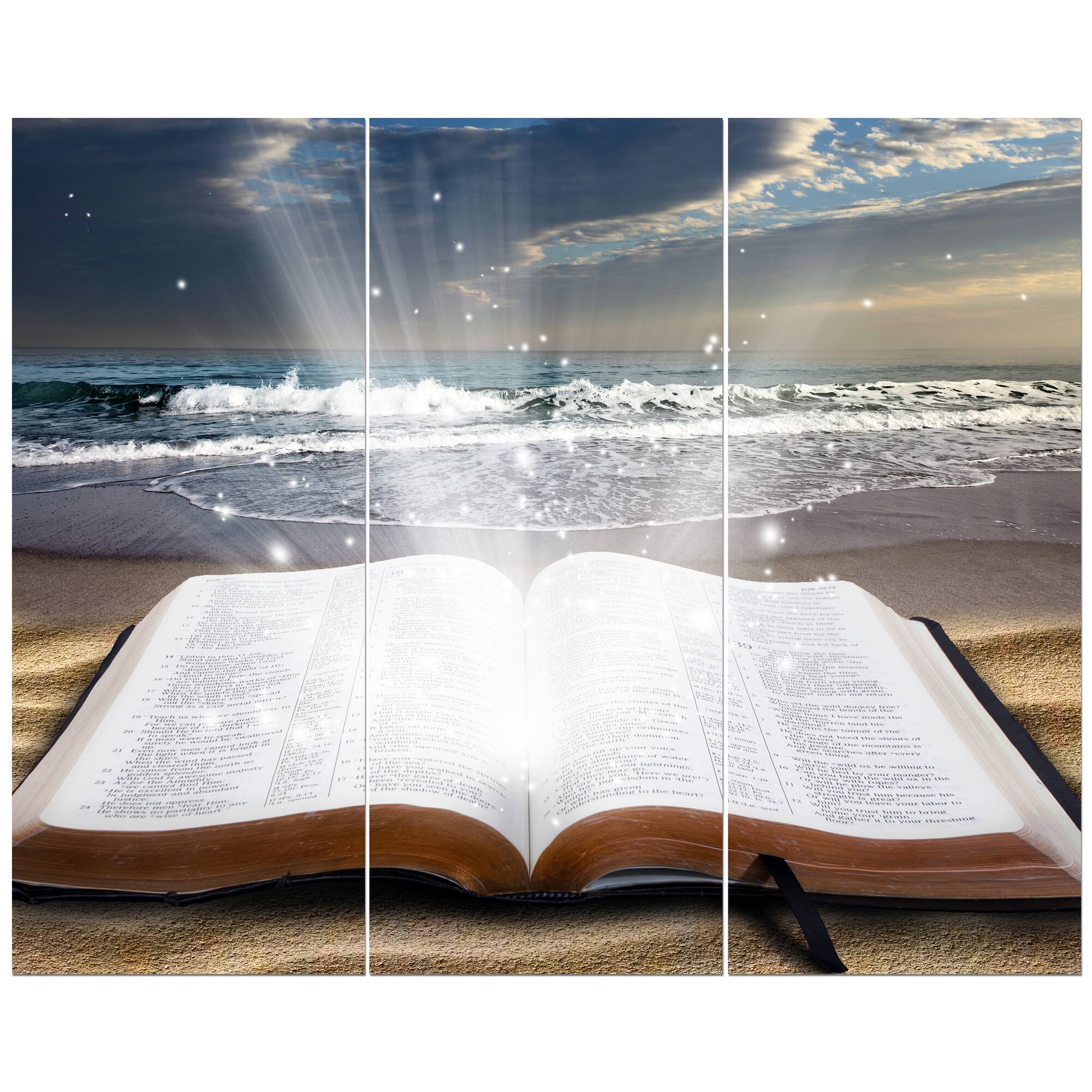 Designart - Jesus Bible at beach